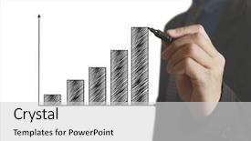  Presentation with future plan - Cool new slide deck with economic future plan - businessman drawing graphics a growing backdrop and a light gray colored foreground