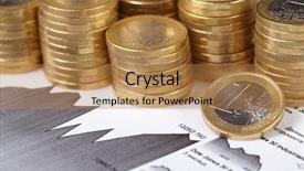  Presentation with abstract chart business - PPT theme enhanced with economic growth - business chart coin background and a  colored foreground