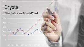  Presentation with graphics - PPT theme consisting of economic growth - businessman drawing graphics a growing background and a light gray colored foreground