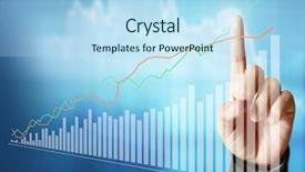  Presentation with finance financial business economy exchan - Colorful PPT theme enhanced with economic growth - businessman with financial symbols coming backdrop and a light blue colored foreground