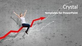  Presentation with economic - Audience pleasing theme consisting of economic growth - concept of anti crisis backdrop and a gray colored foreground