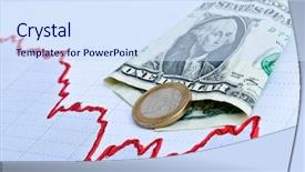  Presentation with growth chart - PPT theme consisting of economic growth - dollars drawn chart business concept background and a sky blue colored foreground