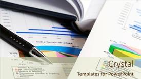  Presentation with economic - PPT theme having economic growth - financial graphs and charts background and a  colored foreground