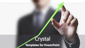  Presentation with economic - Cool new PPT theme with economic growth - hand graph backdrop and a dark gray colored foreground