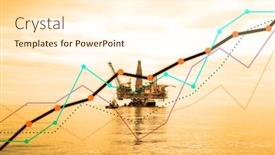  Presentation with economic - Presentation theme having economic-growth-concept-with-charts background and a cream colored foreground