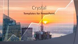  Presentation with economic - Presentation theme with economic-growth-concept-with-charts background and a coral colored foreground