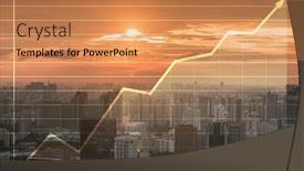  Presentation with economic - Colorful presentation enhanced with economic-growth-concept-with-charts backdrop and a coral colored foreground