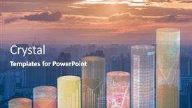  Presentation with economic - Amazing slide set having economic-growth-concept-with-charts backdrop and a ocean colored foreground