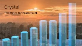  Presentation with economic - Colorful PPT theme enhanced with economic-growth-concept-with-charts backdrop and a coral colored foreground