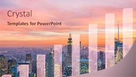  Presentation with economic - Presentation theme featuring economic-growth-concept-with-charts background and a coral colored foreground