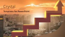  Presentation with economic - Presentation theme having economic-growth-concept-with-charts background and a yellow colored foreground