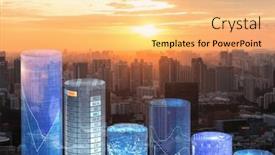  Presentation with economic - PPT theme consisting of economic-growth-concept-with-charts background and a yellow colored foreground