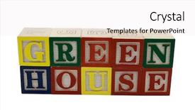  Presentation with wooden english letters alphabet - Slides consisting of economic impact - wooden toy alphabet blocks spell background and a white colored foreground