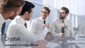  Presentation with new business ideas - Audience pleasing slide deck consisting of economic intelligence - businessman discussing new ideas backdrop and a light gray colored foreground