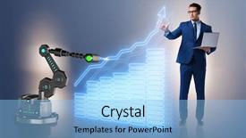  Presentation with business intelligence - Cool new theme with economic intelligence - businessman in business concept backdrop and a light blue colored foreground