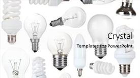  Presentation with light bulbs - Slide set with economic intelligence - collage of light bulbs isolated background and a white colored foreground