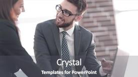  Presentation with coworkers - Beautiful PPT theme featuring economic intelligence - two coworkers discussing fun project backdrop and a dark gray colored foreground