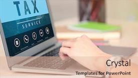  Presentation with payment - Beautiful presentation theme featuring economic policies - online tax payment concept woman backdrop and a lemonade colored foreground