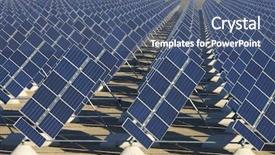  Presentation with solar - Slide deck enhanced with economic prodution - solar station in a sunny background and a ocean colored foreground