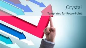  Presentation with recovery - Presentation design consisting of economic-recovery-concept background and a light blue colored foreground