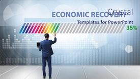  Presentation with recovery - Audience pleasing PPT theme consisting of economic-recovery-concept backdrop and a sky blue colored foreground