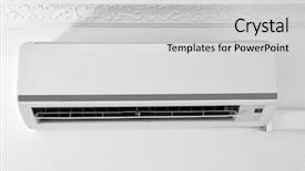  Presentation with conditioner - Amazing slide set having economic system - air conditioner on wall backdrop and a light gray colored foreground