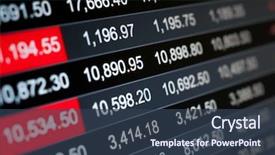  Presentation with stock market - Beautiful PPT theme featuring economics - abstract background stock market indices backdrop and a tawny brown colored foreground