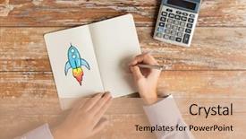  Presentation with technology education - Colorful PPT theme enhanced with economics - business education people and technology backdrop and a coral colored foreground