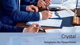  Presentation with office life - Amazing theme having economics - business people office life backdrop and a light blue colored foreground