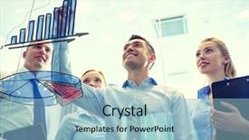  Presentation with team planning - Audience pleasing slide set consisting of economics - business people teamwork and planning backdrop and a light blue colored foreground