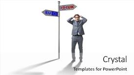  Presentation with united nations - Beautiful PPT theme featuring united nations economics - businessman in brexit concept backdrop and a white colored foreground