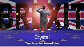  Presentation with brexit - Audience pleasing slide set consisting of united nations economics - businessman in brexit concept backdrop and a navy blue colored foreground