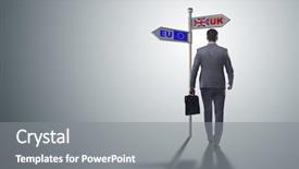 Presentation with brexit - Colorful slide deck enhanced with united nations economics - businessman in brexit concept backdrop and a gray colored foreground