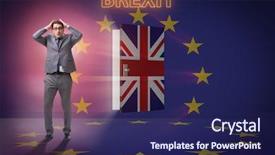  Presentation with brexit - PPT theme enhanced with united nations economics - businessman in brexit concept background and a navy blue colored foreground