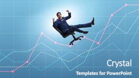  Presentation with economic - Audience pleasing theme consisting of economics - businessman in economic growth concept backdrop and a teal colored foreground