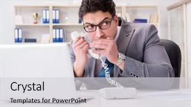  Presentation with information - Amazing slides having economics - businessman leaking confidential information backdrop and a light gray colored foreground