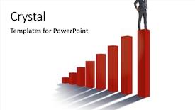  Presentation with forecasting - Beautiful theme featuring economics - businessman looking far in economic backdrop and a white colored foreground