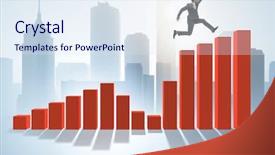  Presentation with economic - Cool new slides with economics - businessman running towards economic success backdrop and a sky blue colored foreground