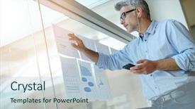  Presentation with economics - Amazing theme having economics - businessman talking on phone while backdrop and a lemonade colored foreground