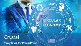  Presentation with economy - Audience pleasing slide deck consisting of economics - concept of circular economy backdrop and a ocean colored foreground