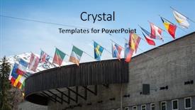  Presentation with switzerland - PPT theme consisting of economics - davos switzerland background and a light blue colored foreground