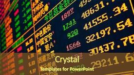  Presentation with stock market - Cool new theme with economics - display of stock market quotes backdrop and a tawny brown colored foreground