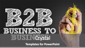  Presentation with writing - Audience pleasing slide set consisting of economics - hand writing the text b2b backdrop and a dark gray colored foreground