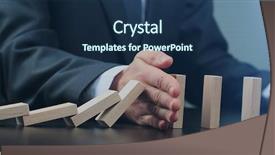  Presentation with wooden - Amazing slide deck having economics - male hand placing wooden block backdrop and a navy blue colored foreground