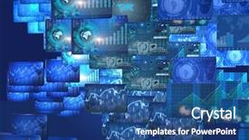  Presentation with economics - Cool new slides with economics - many screen monitors with charts backdrop and a ocean colored foreground