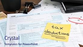  Presentation with tax - Slide deck consisting of economics - paper sheet with text tax background and a sky blue colored foreground