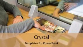  Presentation with saving - Cool new PPT theme with economics - people withdrawal saving and finance backdrop and a yellow colored foreground