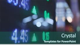  Presentation with stock market - Cool new slide deck with economics - stock market display backdrop and a ocean colored foreground