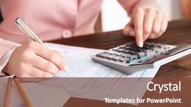  Presentation with forensic science document examination - Beautiful presentation theme featuring economics balance payments - woman sitting at table backdrop and a tawny brown colored foreground