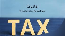  Presentation with word cloud sales tax - PPT theme enhanced with economics balance payments - word tax on blue wooden background and a light blue colored foreground